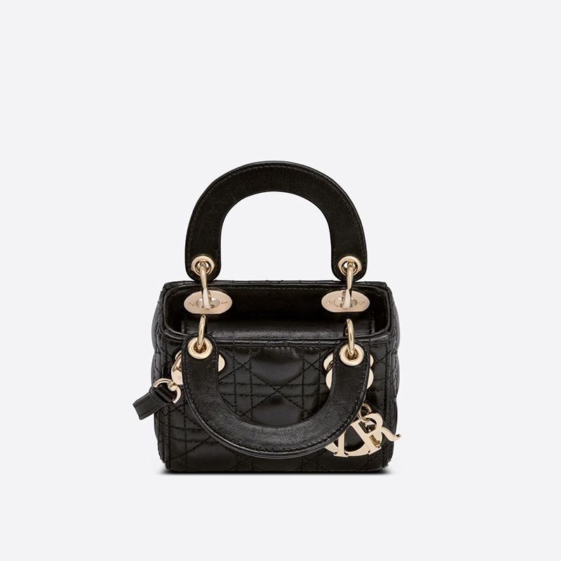 Micro Lady Dior Bag Cannage Lambskin Black Hot Sale