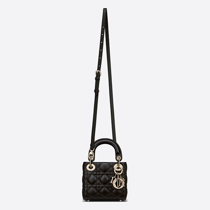 Micro Lady Dior Bag Cannage Lambskin Black Hot Sale