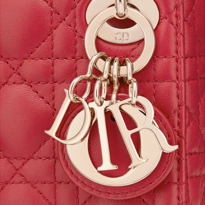 Micro Lady Dior Bag Cannage Lambskin Red Hot Sale