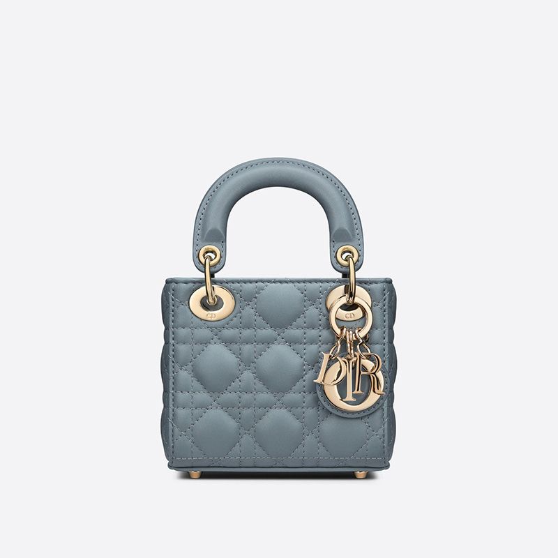 Micro Lady Dior Bag Cannage Lambskin Sky Blue Hot Sale