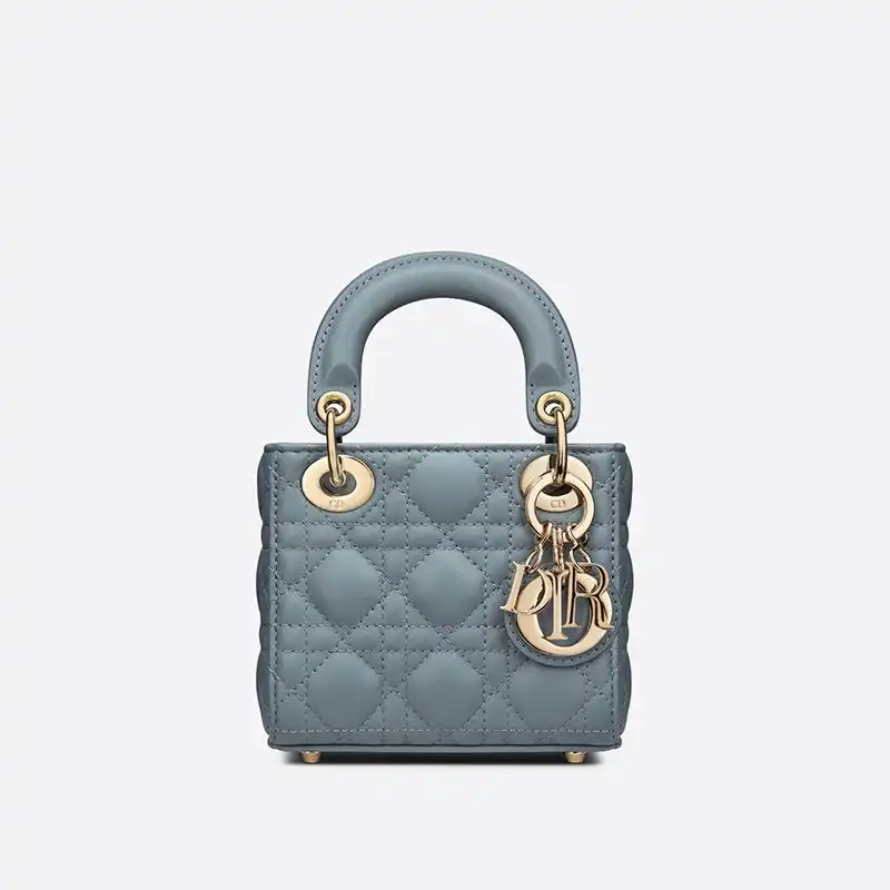 Micro Lady Dior Bag Cannage Lambskin Sky Blue Luxury