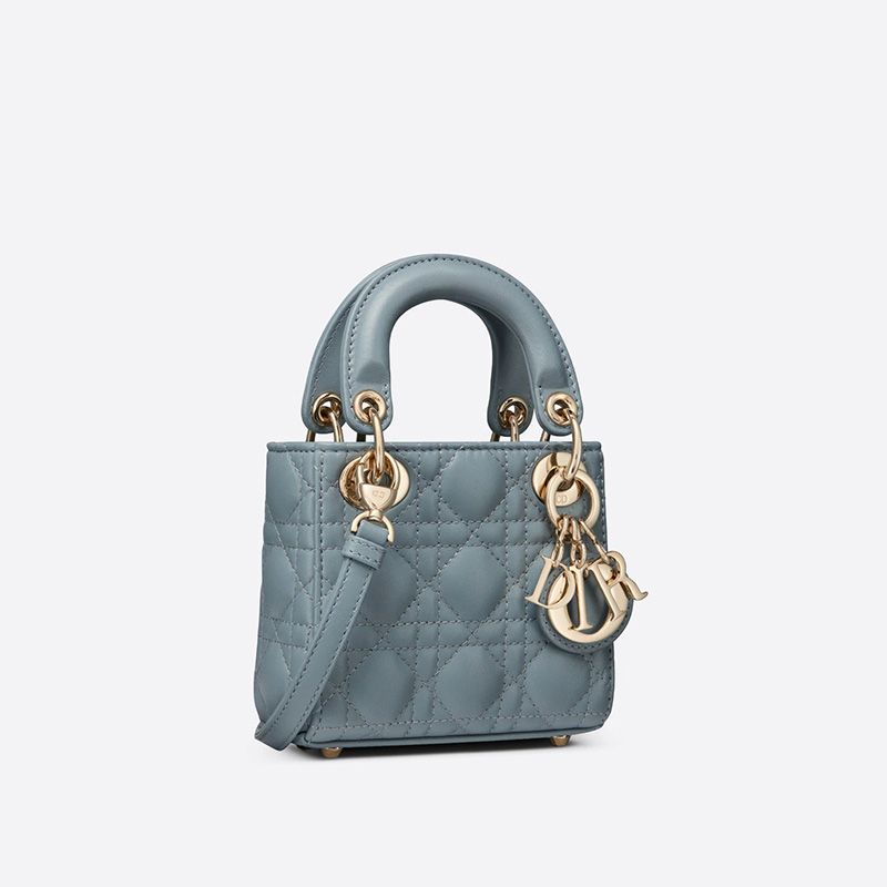 Micro Lady Dior Bag Cannage Lambskin Sky Blue Hot Sale