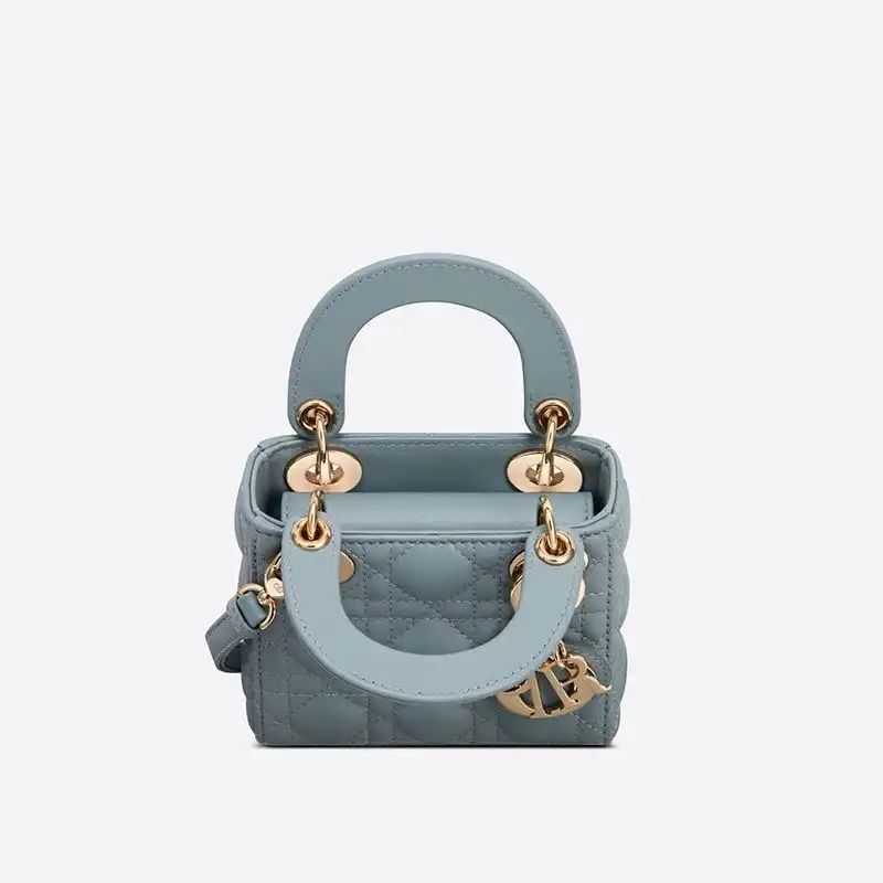 Cheap Micro Lady Dior Bag Cannage Lambskin Sky Blue Luxury