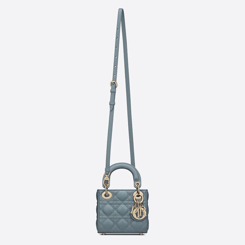 Micro Lady Dior Bag Cannage Lambskin Sky Blue Hot Sale