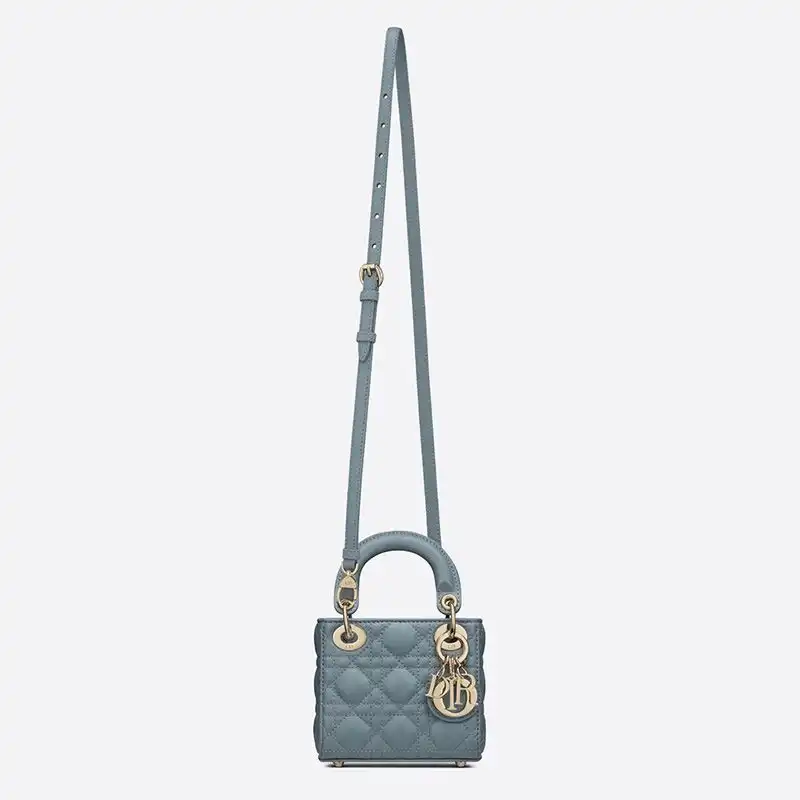 Cheap Micro Lady Dior Bag Cannage Lambskin Sky Blue Luxury