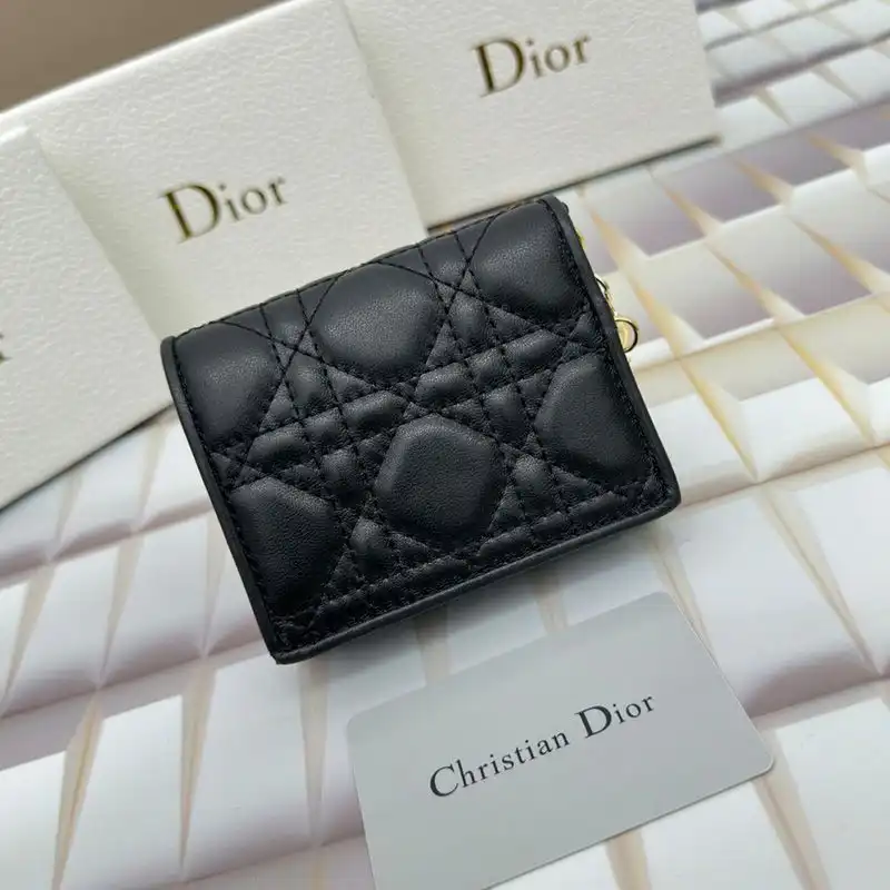 Affordable Hot Mini Lady Dior Flap Card Holder Cannage Lambskin Black