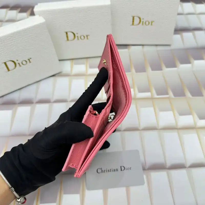 Affordable Hot Mini Lady Dior Flap Card Holder Cannage Lambskin Pink