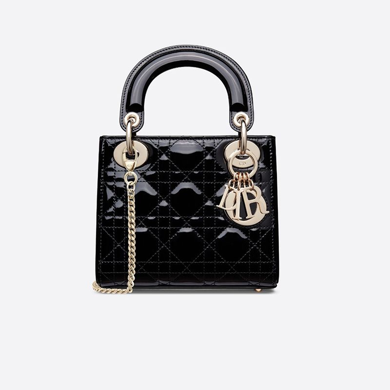 Mini Lady Dior Bag Patent Cannage Calfskin Black Hot Sale