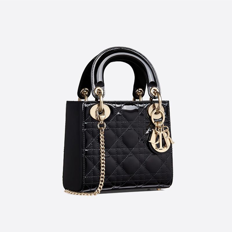 Mini Lady Dior Bag Patent Cannage Calfskin Black Hot Sale