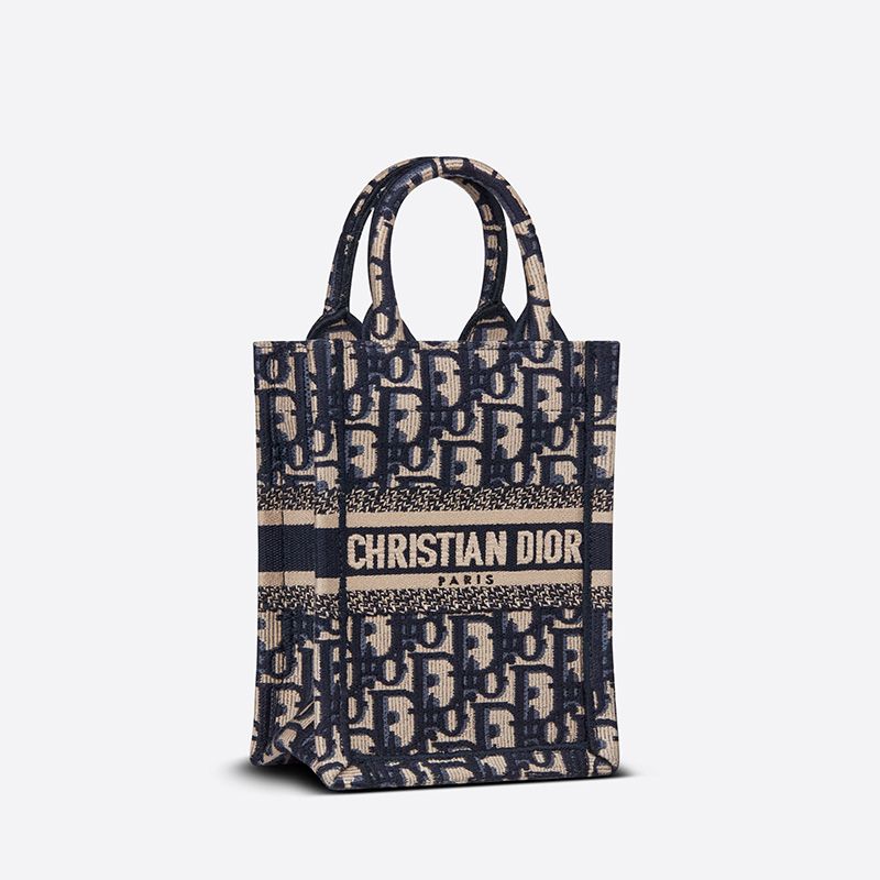 Hot Miniature Dior Book Tote Oblique Motif Canvas Blue