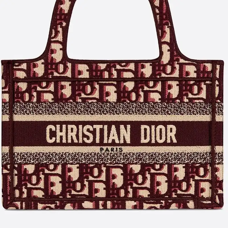 Cheap Mini Dior Book Tote Oblique Motif Canvas Burgundy Hot Sale