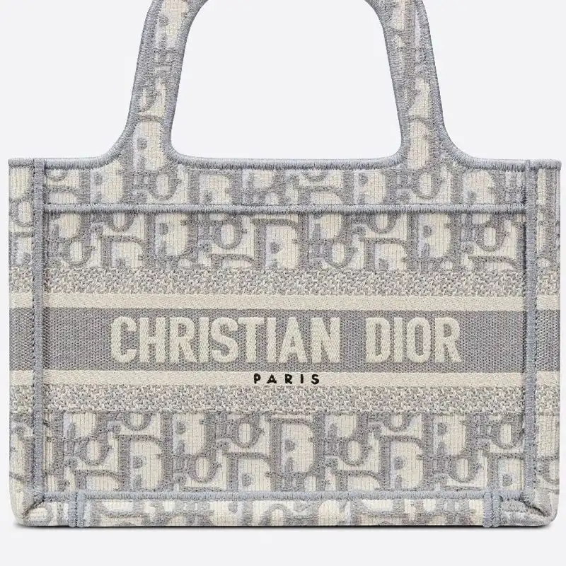 Cheap Dior Bag Mini Dior Book Tote Oblique Motif Canvas Grey