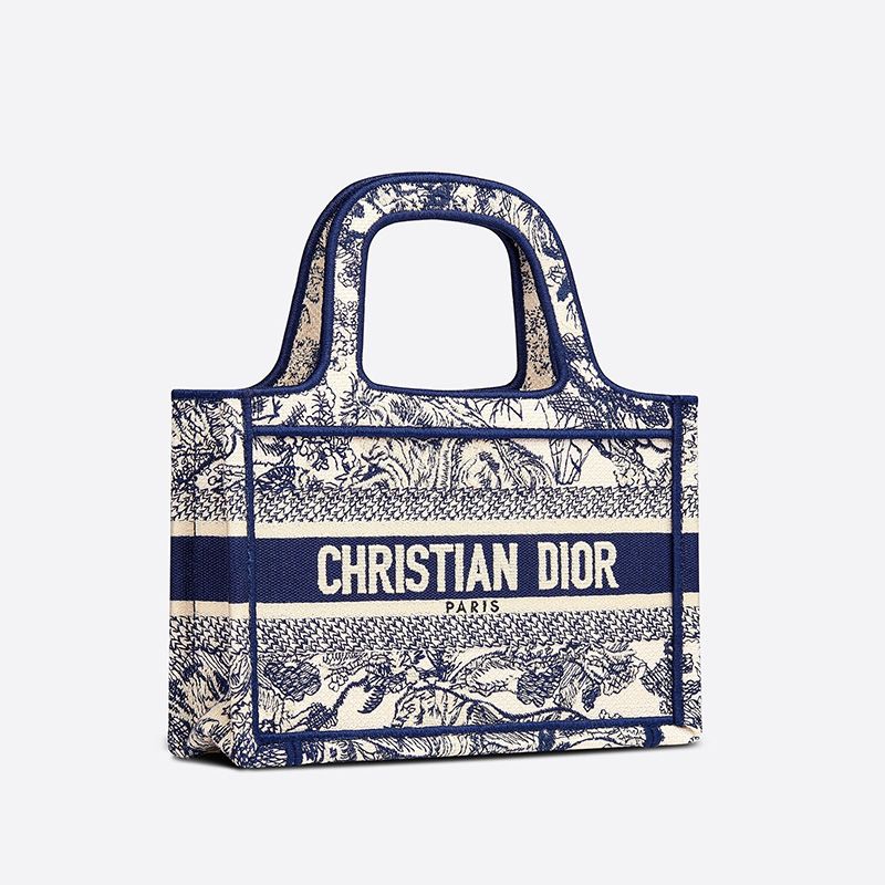 Mini Dior Book Tote Toile De Jouy Motif Canvas Blue Hot Sale