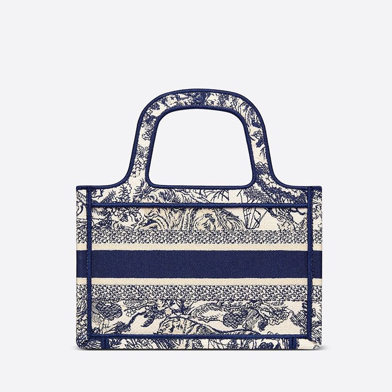 Mini Dior Book Tote Toile De Jouy Motif Canvas Blue Hot Sale