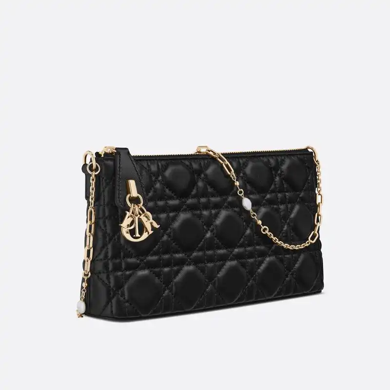 Cheap Mini Dior Midi Bag Cannage Lambskin Black