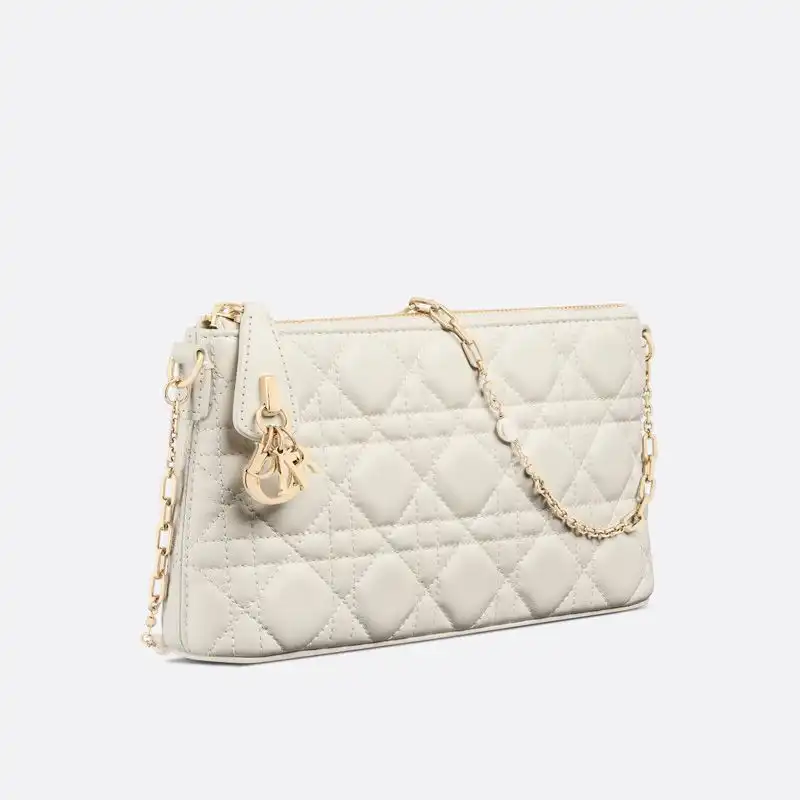 Cheap Mini Dior Midi Bag Cannage Lambskin White