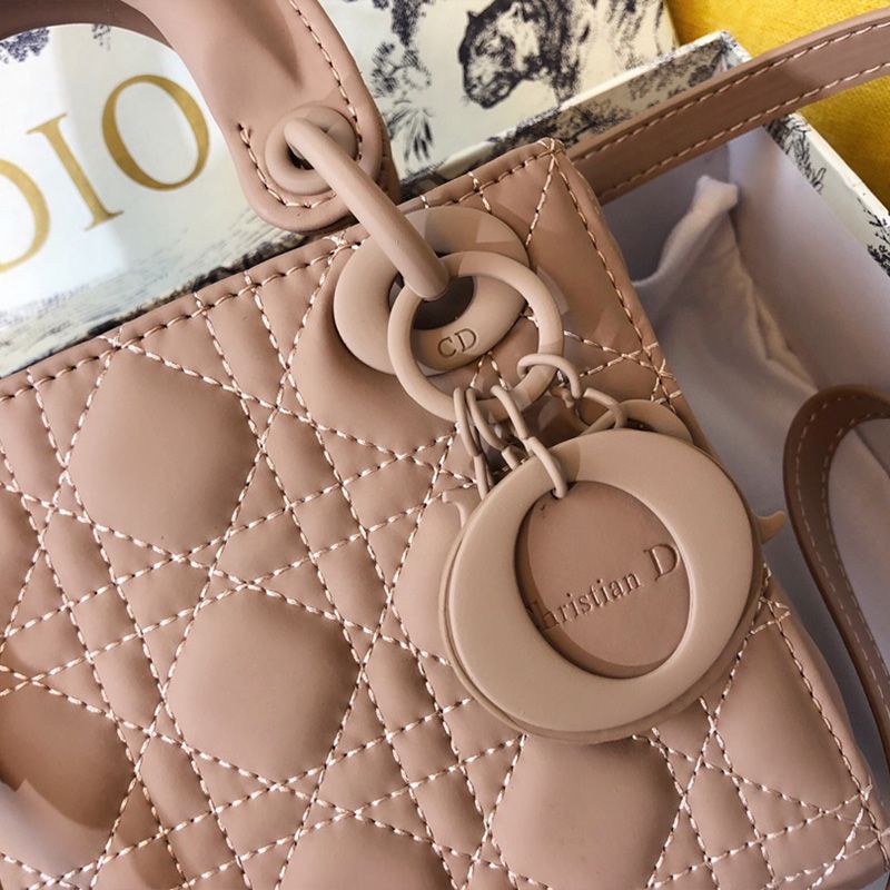 Mini Lady Dior Bag Ultramatte Calfskin Apricot