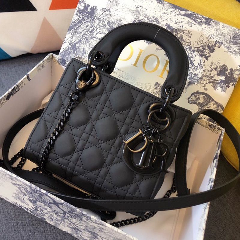 TOP Mini Lady Dior Bag Ultramatte Calfskin Black