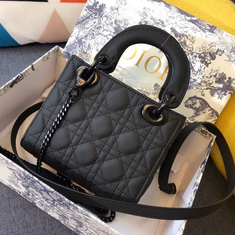 TOP Mini Lady Dior Bag Ultramatte Calfskin Black