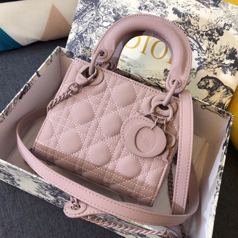 Hot Mini Lady Dior Bag Ultramatte Calfskin Pink