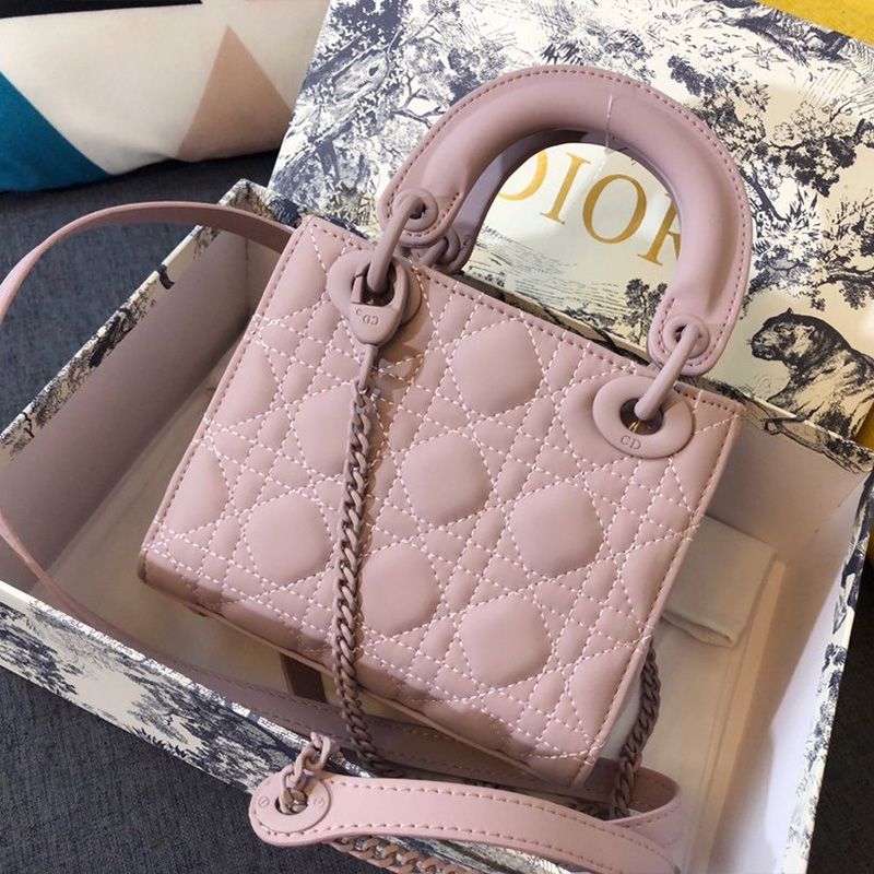 Hot Mini Lady Dior Bag Ultramatte Calfskin Pink