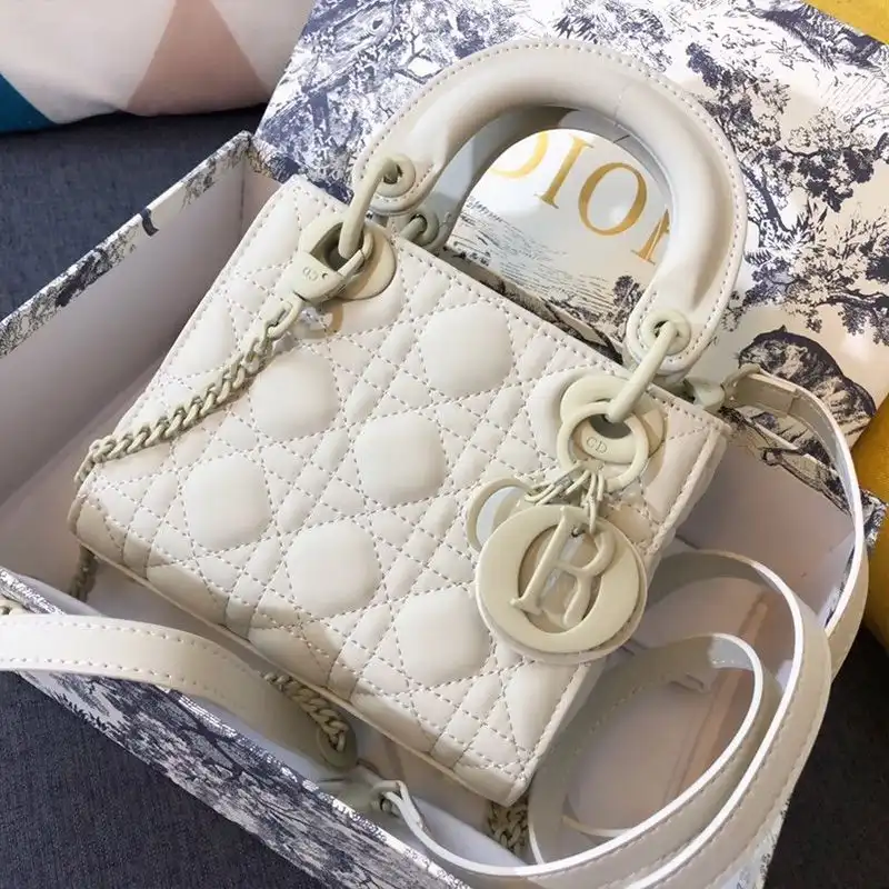 Mini Lady Dior Bag Ultramatte Calfskin White Luxury