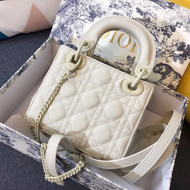 Hot Mini Lady Dior Bag Ultramatte Calfskin White