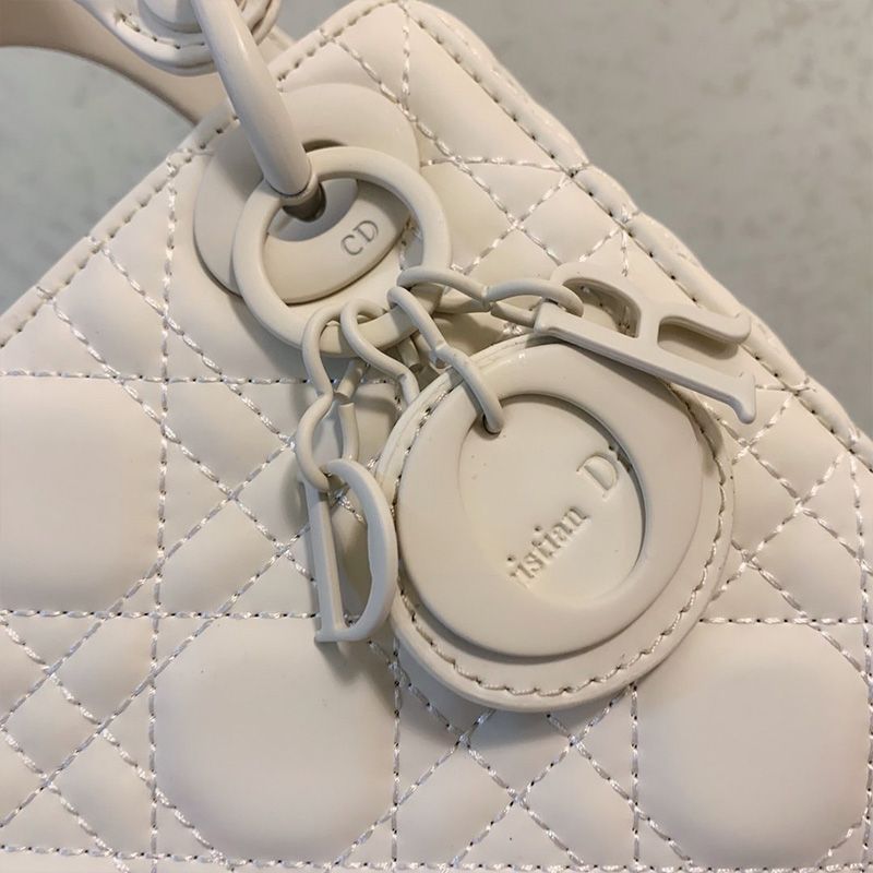 Mini Lady Dior Bag Ultramatte Cannage Calfskin White Hot Sale