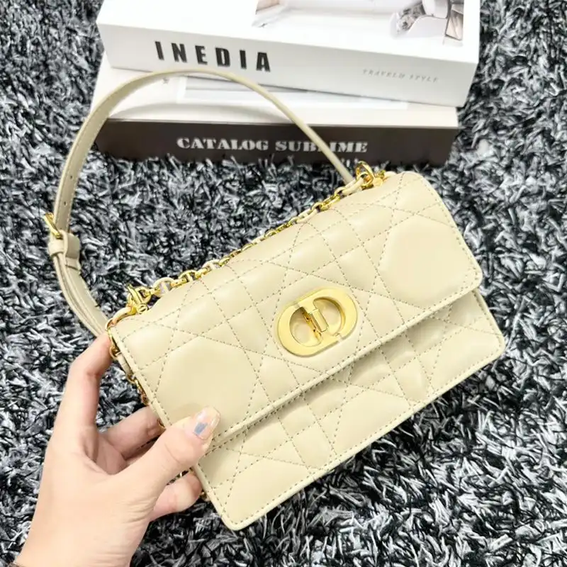 Mini Miss Caro Bag Macrocannage Lambskin Beige