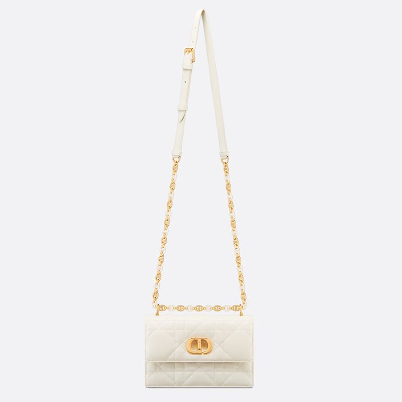 Hot Mini Miss Caro Bag Macrocannage Lambskin White