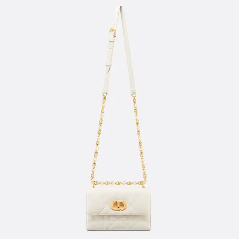 Cheap Mini Miss Caro Bag Macrocannage Lambskin White Luxury