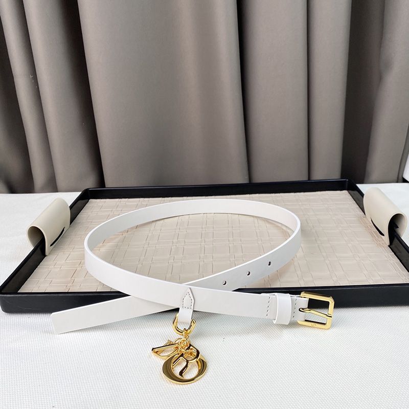 Miss Dior Belt 20MM Smooth Calfskin White Hot Sale