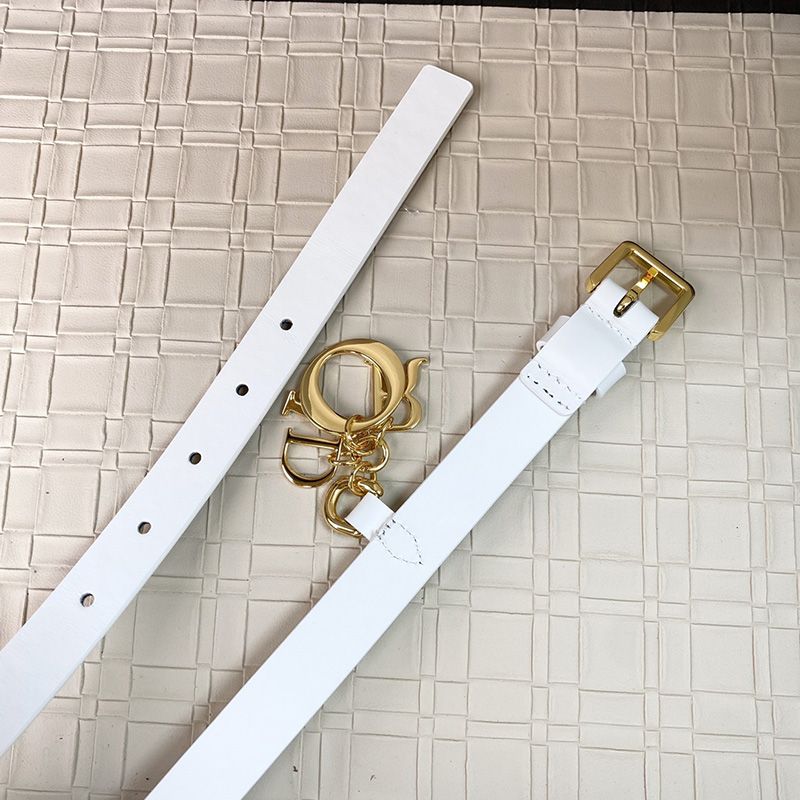 Hot Miss Dior Belt 20MM Smooth Calfskin White