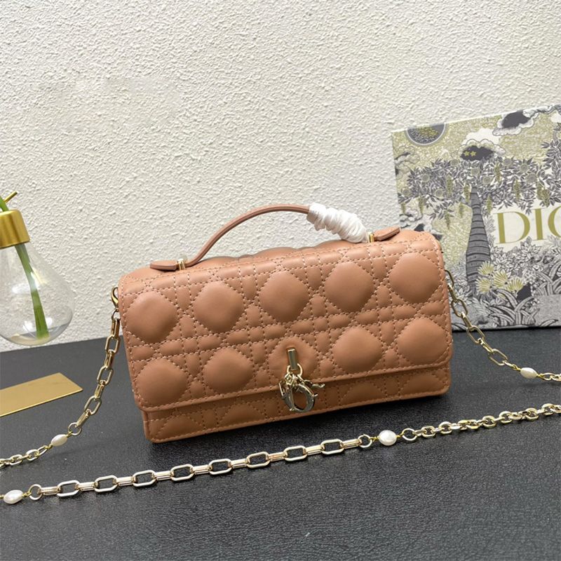 Hot Mini Miss Dior Top Handle Bag Cannage Lambskin Apricot