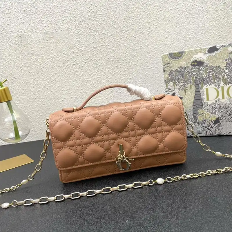 Mini Miss Dior Top Handle Bag Cannage Lambskin Apricot Luxury