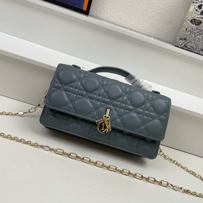 Mini Miss Dior Top Handle Bag Cannage Lambskin Sky Blue Hot Sale