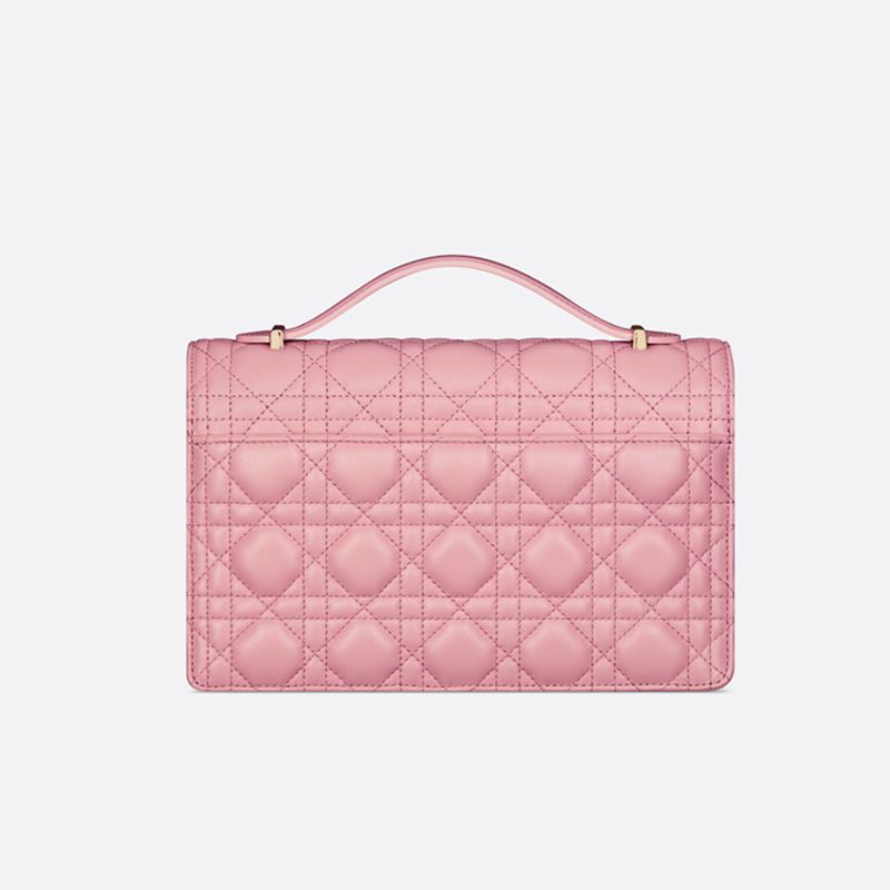 Small Miss Dior Top Handle Bag Cannage Lambskin Pink