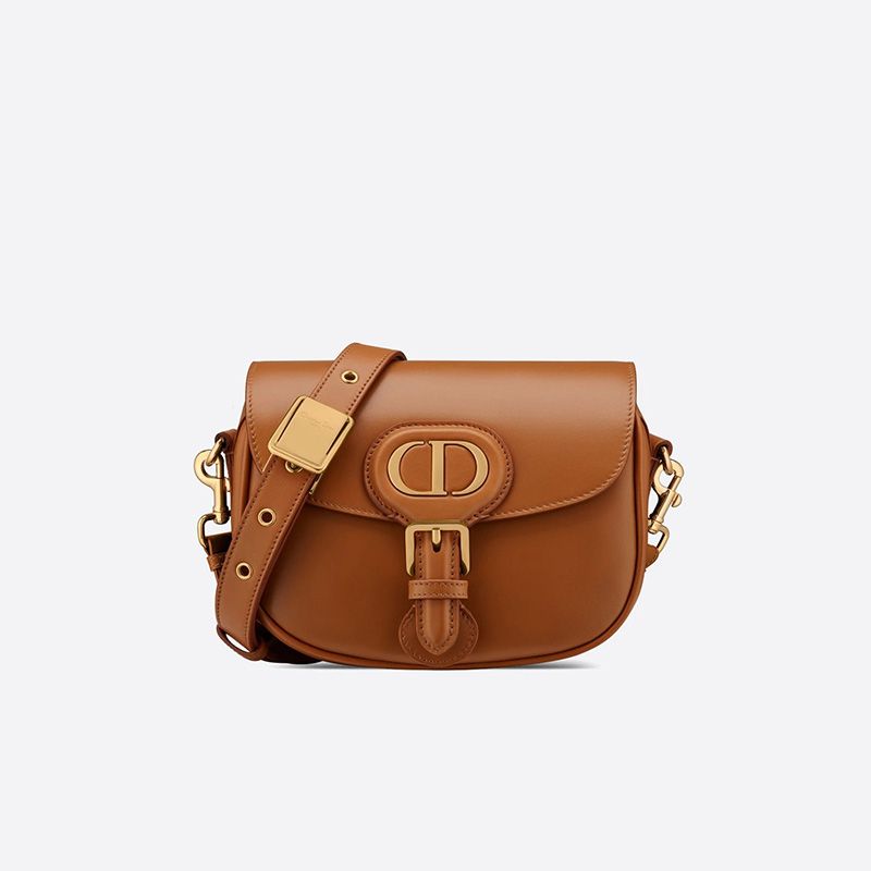 Hot Small Dior Bobby Bag Box Calfskin Brown