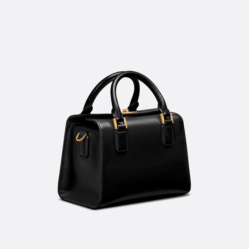 Small Dior Boston Bag Box Calfskin Black Hot Sale