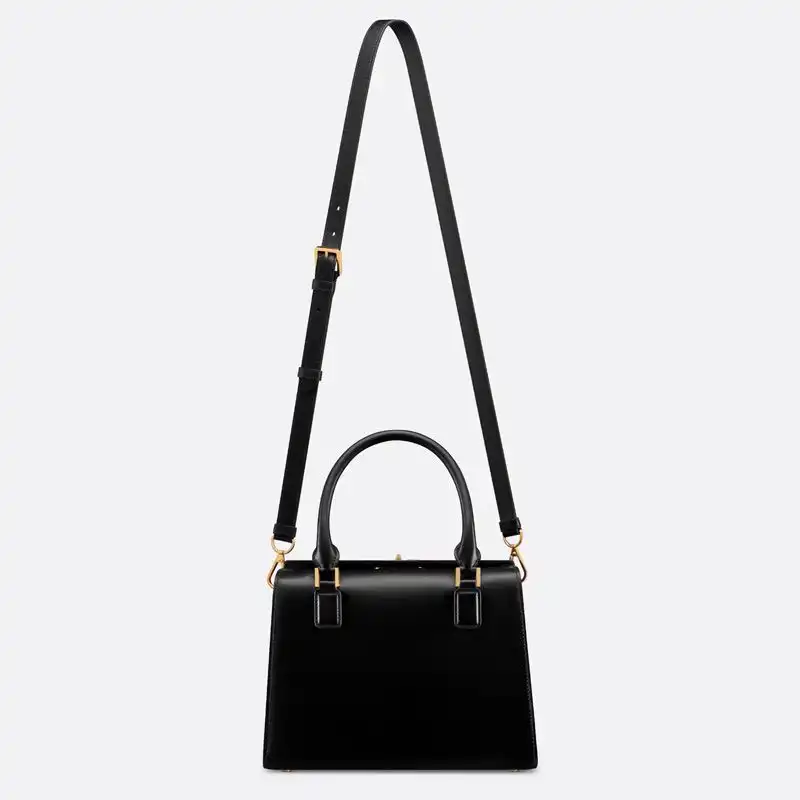 Cheap Small Dior Boston Bag Box Calfskin Black Luxury