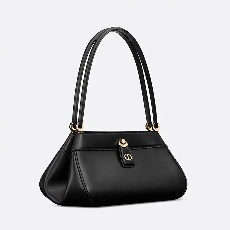 Cheap Small Dior Key Bag Box Calfskin Black