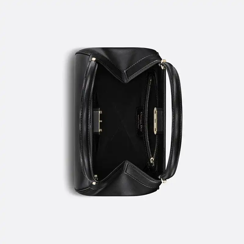 Cheap Small Dior Key Bag Box Calfskin Black