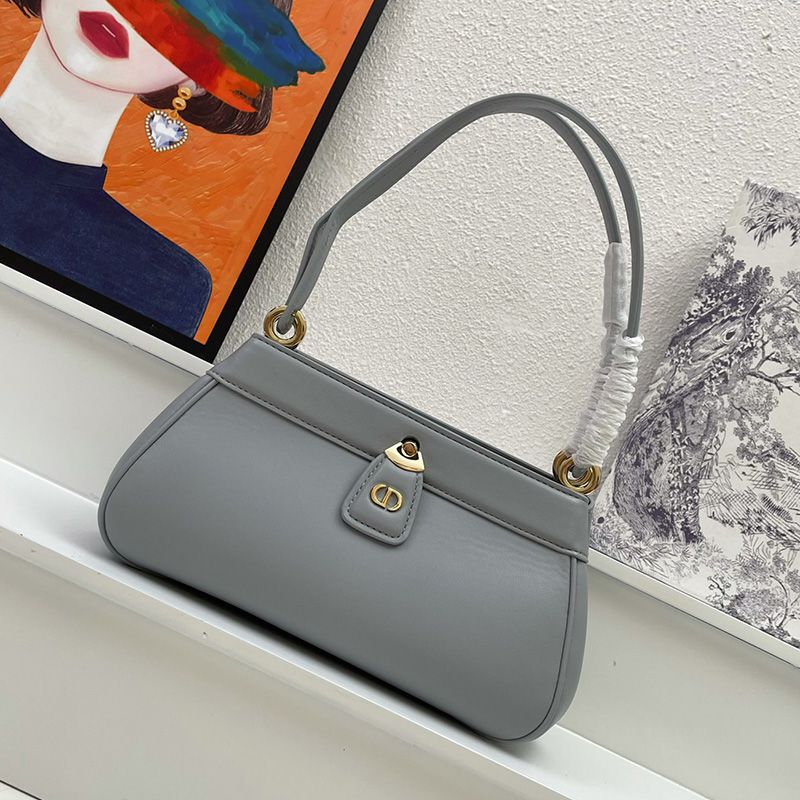 Hot Small Dior Key Bag Box Calfskin Sky Blue