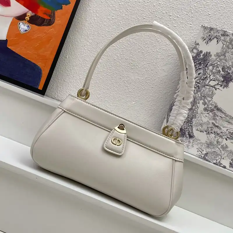 TOP Small Dior Key Bag Box Calfskin White