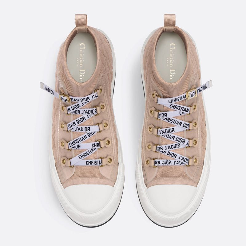 Walk'n'Dior Platform Sneakers Women Macrocannage Motif Technical Mesh Nude Hot Sale