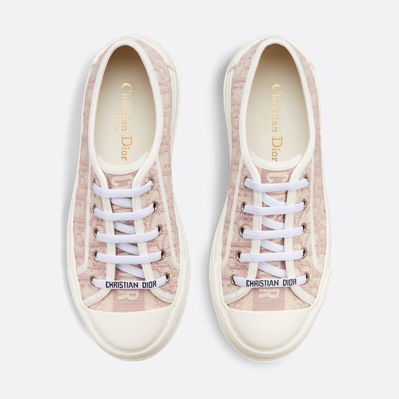 Walk'N'Dior Platform Sneakers Unisex Oblique Motif Canvas Pink Hot Sale