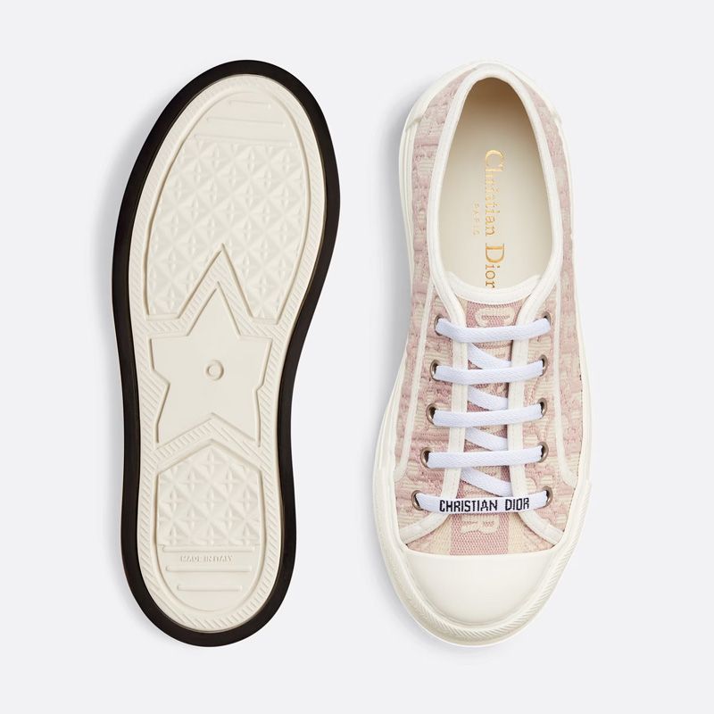 Walk'N'Dior Platform Sneakers Unisex Oblique Motif Canvas Pink Hot Sale