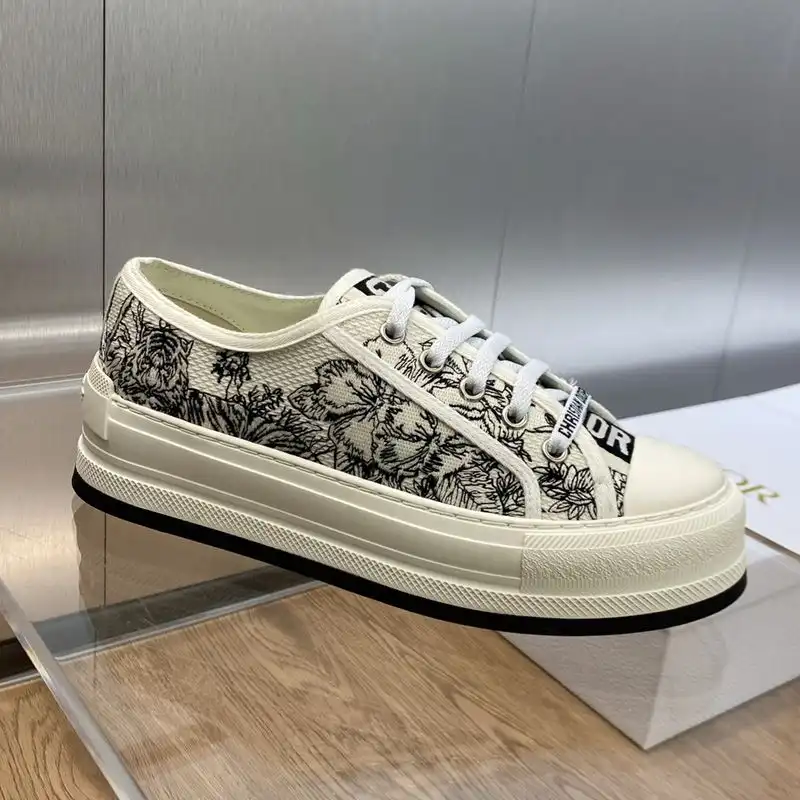 Affordable Hot Walk'n'Dior Platform Sneakers Unisex Toile de Jouy Voyage Motif Canvas White