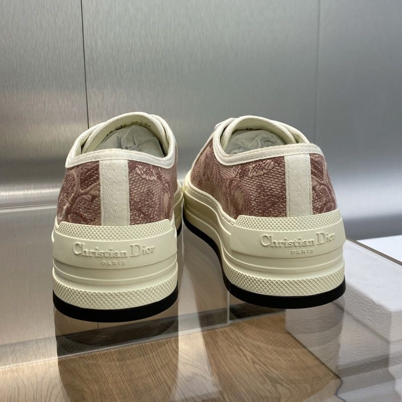 Walk'n'Dior Platform Sneakers Unisex Toile de Jouy Motif Canvas Pink Hot Sale