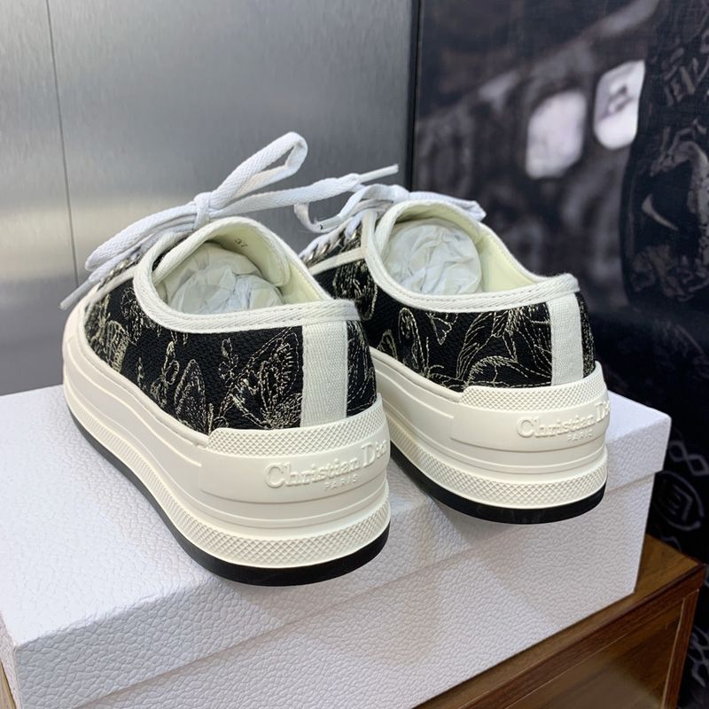 Walk'n'Dior Platform Sneakers Unisex Toile de Jouy Mexico Motif Canvas Black Hot Sale